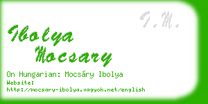 ibolya mocsary business card